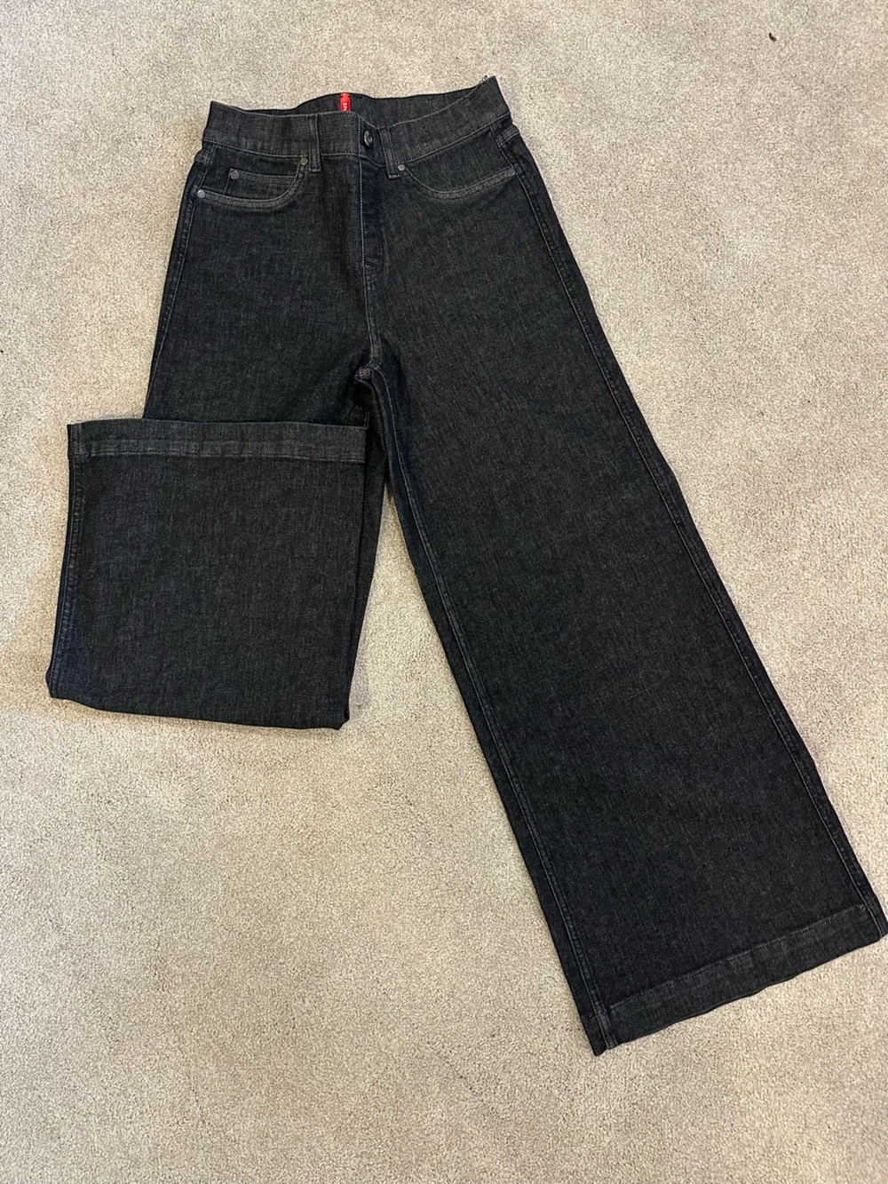 Spanx Women's Dark Blue Wide-leg Jeans